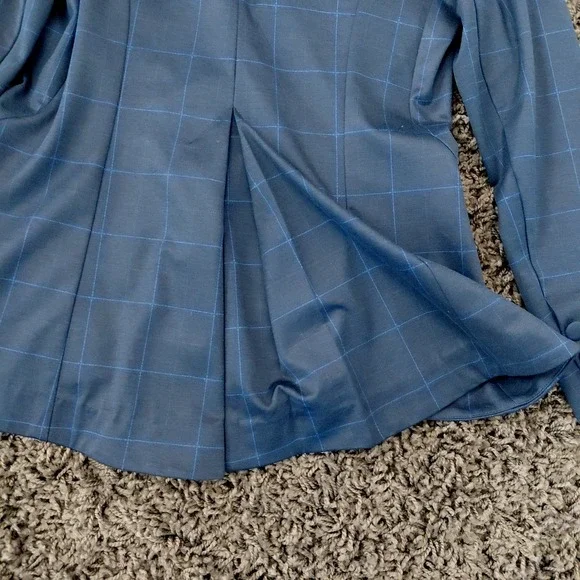 Cabi Women's Checkout Blazer 10 Jacket Sunset Kiss Blue Check Kick Pleat‎ Career - Picture 5 of 13
